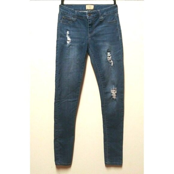 Celebrity Pink Denim - Celebrity Pink Womens Jeans blue distressed Waist 25 skinny ripped stretch EUC